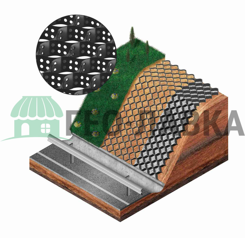 Объемная георешетка для укрепления склонов купить в СПб